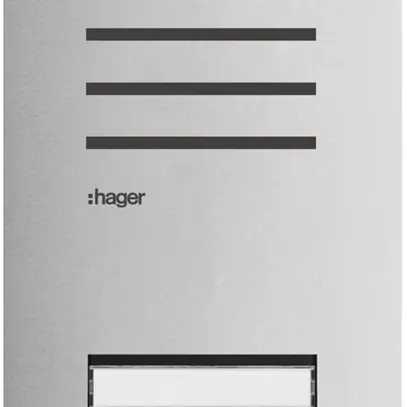 Poste audio externe Hager elcom.one 2-fils pour 2appartements acier fin 