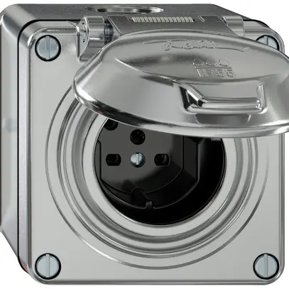 Presa AP ELEMENT SNAPFIX® 1×tipo 15 10A 440V con coperchio IP55 all 