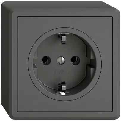 Presa AP EDIZIO.liv SNAPFIX® SCHUKO 16A 230V 74×74mm grigio scuro 