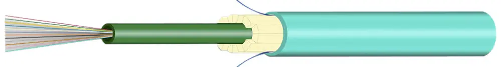 Kabel FO Universal H-LINE Dca 6×G50/125 OM3 Ø7.5mm 3000N türkis 