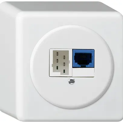 Scatola di raccordo AP DSL basico 1×RJ45/1×T+T bianco 