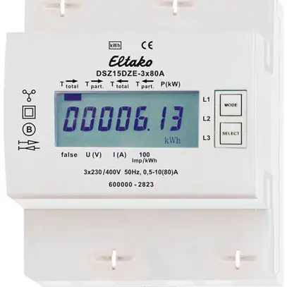 Compteur d'énergie AMD Eltako DSZ15DZE 3LN directe 10A optique 4UM S0 