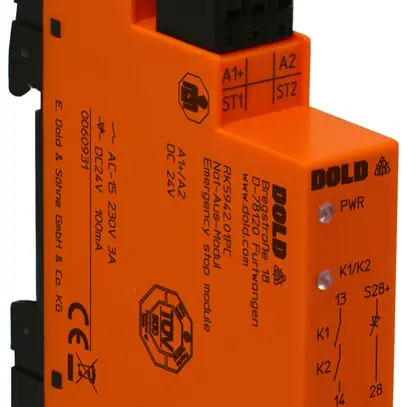 Relais de sécurité AMD Dold RK5942.01PC ARRET D'URGENCE 24VDC 1NO+1NO 5A 