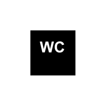 Foglia neg.simbolo 'WC' EDIZIOdue nero 42×42 per lamp.LED 