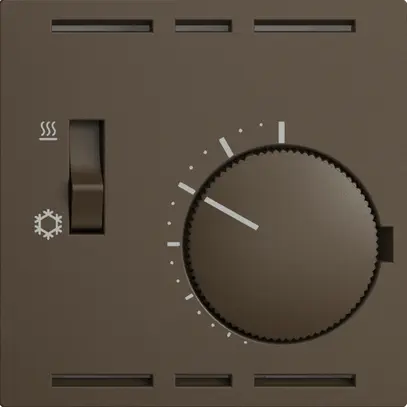 Thermostat EDIZIOdue, mit Schalter Heizen/Kühlen, 60×60mm, coffee 