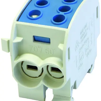 Bloc répartiteur type C 2×70/2×50mm² 160A CU bleu 