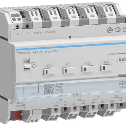 REG-Controller Hager TYAS664D KNX Secure/DALI Broadcast 4-Kanal RGB(T)W 230V 