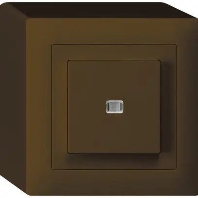 Interrupteur poussoir lumineux AP kallysto 3/1L brun 