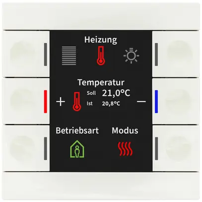 Appareil de contrôle KNX INC MDT BE-TAS86T.02 6t/6a écran temp.blanc br 