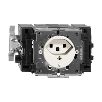 Presa INS FH T23 16A bianco 49…69(53mm) Snap con LED verde 