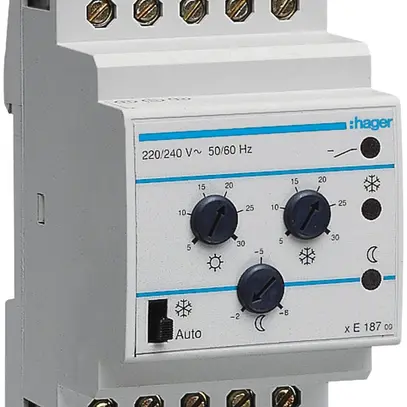 Termostato Hager multifunzione 1 contatto invertitore 2A per EK081/EK082/EK083 