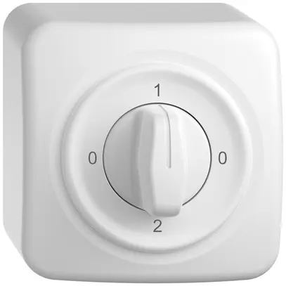 AP-Drehschalter STANDARDdue SNAPFIX® Drehgriff Umschalter 2/1L ws 