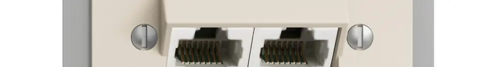 Presa INS 2×RJ45/u 4P sep.EDIZIOdue crema, ITplus 