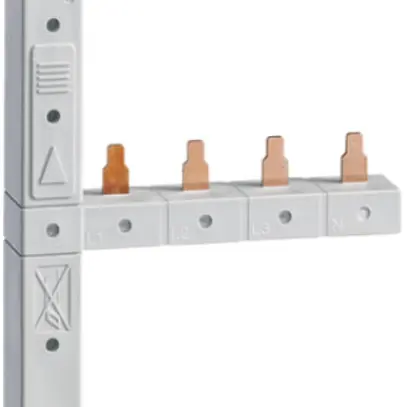 Peigne de raccordement Hager 4P 3L goupille 10mm² 63A G/D L1L2L3N>L1L2L3N 3 niv. 