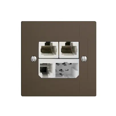 Scatola INC T+T/2×RJ45/RJ11/u ADSL ITplus EDIZIOdue coffee 