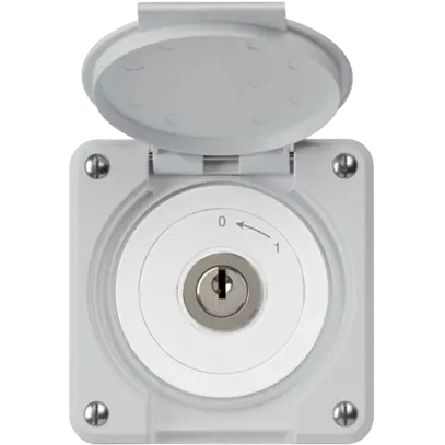 Contact pivotant à clé ENC robusto IP55 gris avec clapet 1P pour combinaison 