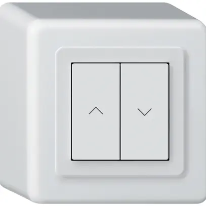 Pulsante per tapparelle KNX AP Hager BA basico Q doppio 88×88mm bianco 