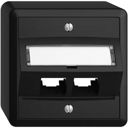 Kit di montaggio AP S-One EDIZIOdue FX per 2×RJ45 obliquo, nero 