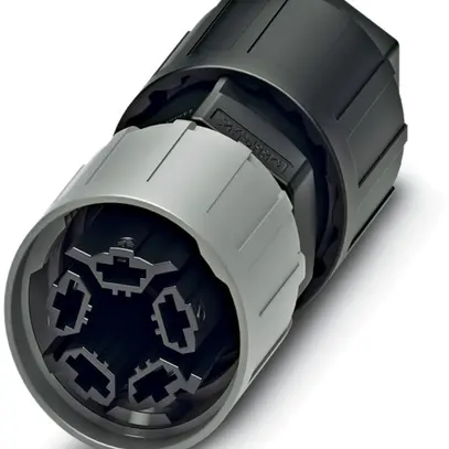 Connettore QUICKON 4LPE 1.5mm² Ø5…10mm con dado nero/grigio 