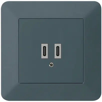 UP-USB-Ladesteckdose Hager kallysto.trend C-C 20W 5V 94×94mm anthrazit 