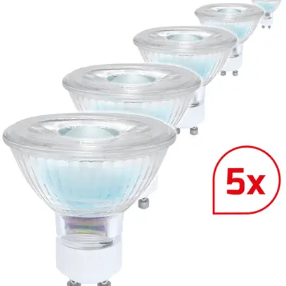 Lampada LED DOTLUX GU10 6W 410lm 3000K REG Ø50×52mm MR16 chiaro 40° 5 pezzi 