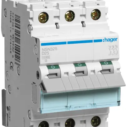 Disgiuntore Hager MCB 3P 415V tipo D 25A Icu 25kA 3UM 