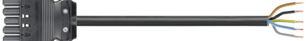 Câble de raccordement Wieland GST18i5 5×1.5mm² 400V 16A 5m noir prise, Cca 