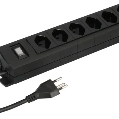 Steckdosenleiste MH 6×T13 Prime-Line Td 3×1mm² 3m schwarz Schalter 