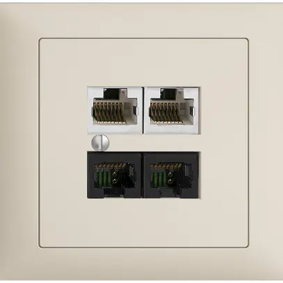Scatola INS 4×RJ45 2×u/2×s EDIZIOdue crema, R&M swissline NT 2ab 