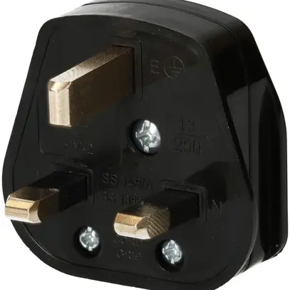 Spina tipo G MAX HAURI per GB 230V/13A L+N+PE nero 