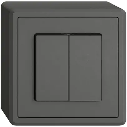 Interrupteur/contact à poussoir AP EDIZIO.liv SNAPFIX® ouv.-fer.+invers.3/1L grf 