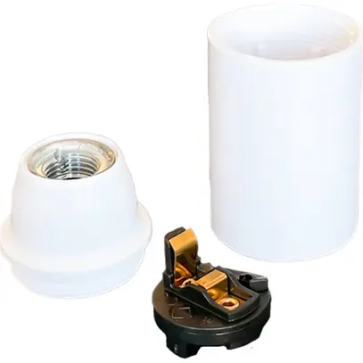 Portalampada Elektrogros E14 thermoplast liscio bianco 