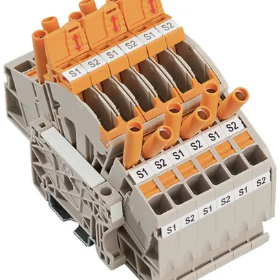 Bloc d.bornes d.test sectionnables WM LST CT 3PHASE ATTB OR 6mm² PUSH IN TS32/35 