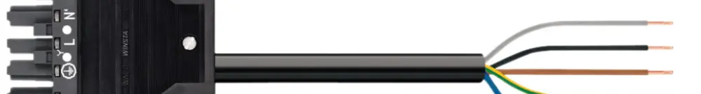 Anschlussleitung WAGO 5×1.5mm² 16A 400V 3m Cod.L Buchse-freies Ende grau 