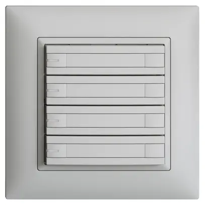 Pulsante KNX RGB INC EDUE FMI, 250mW, c.LED RGB, carta, 4×pulsanti, C.2×T., grc 