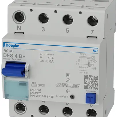Interruttore differenziale Doepke DFS 4 B +, 40A, 300mA, 4L, N sinistra 