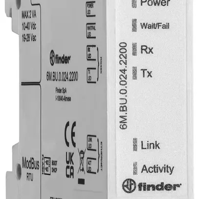 Gateway AMD FINDER 6M.BU Modbus interfaccia Ethernet 10…40V AC/DC IP20 1UM 
