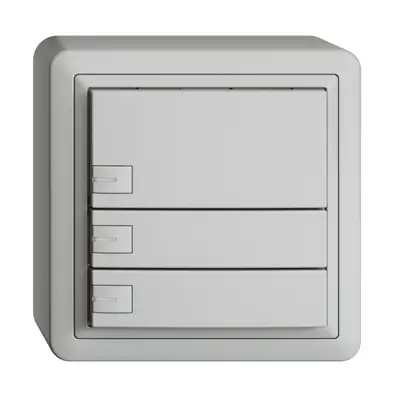 Poussoir KNX RGB AP EDUE, 250mW, a.LED RGB, 3×poussoir, comm.1×touche, grc 