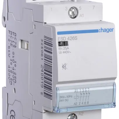 Contattore AMD Hager ESD 24VAC 4 apertura 25A senza ronzio 2UM 