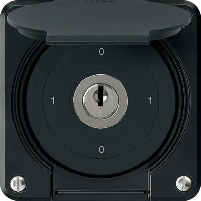 Interrupteur à clé ENC robusto IP55 avec clapet S0/1P noir pour combinaison 