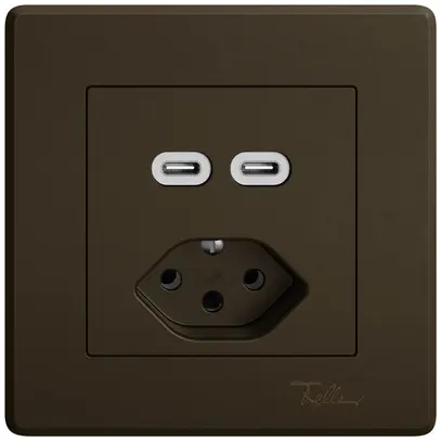 UP-USB-Ladesteckdose EDIZIO.liv SNAPFIX® USB C+C/T13 3A 230VAC br 