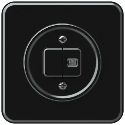 Interrupteur à poussoir lumineux ENC origin sch 1 (3+3) 1×LED 92×92mm noir 