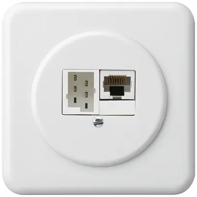 Scatola di raccordo INC basico 1×RJ45u+1×TT83 bianco 