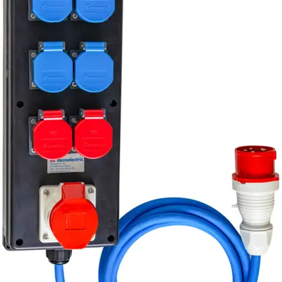Distributeur de courant DEM DB34030 16A 4×T23 2×T25 1×T75 3m 5×2.5mm² T75 