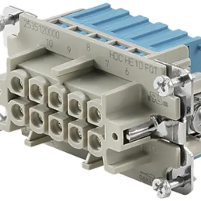 Buchse WM HDC HE 10 FQT BL 10 16A 500V 0.5…2.5mm² 