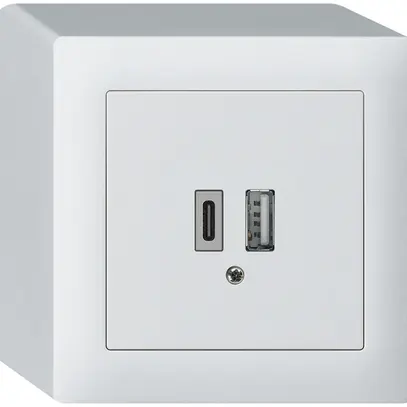 Prise de charge USB AP kallysto 18W PD 1×type A 1×type C blanc 