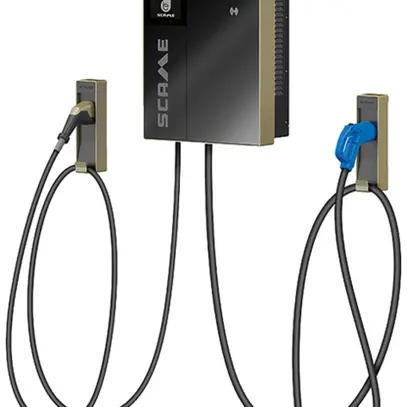 Wandladestation Scame BE-D 25kW 60ADC 1×T2 CCS 1×CHAdeMO 4.5m IP55 