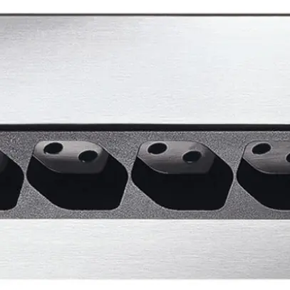 Prise AP Hager prisacucina 4×type 13 FLF noir acier inoxydable 