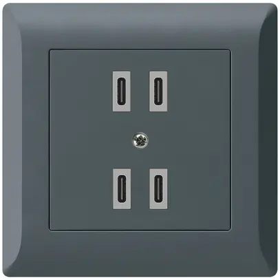 Presa di carica USB INC Hager kallysto.line 2×C-C 2×20W/4×10W 5V 92×92mm an 