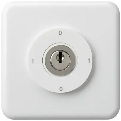Interrupteur à clé ENC 0/1L blanc basico 